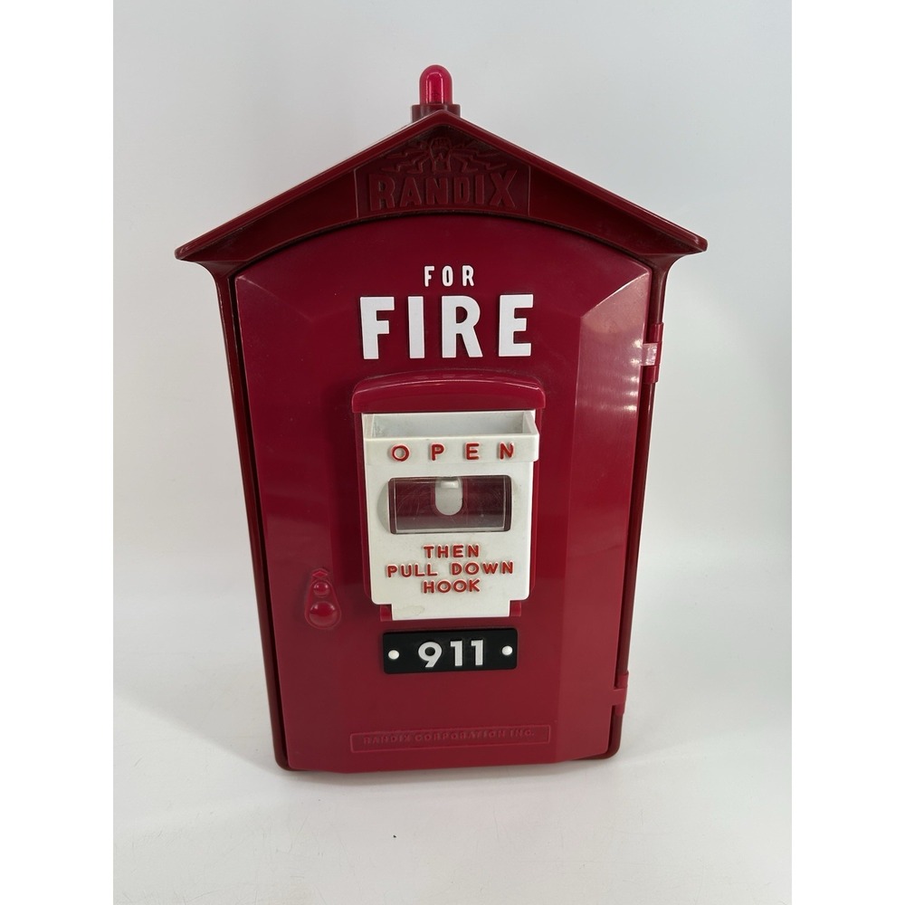 Vintage Randix FB-911 Red Fire Box Telephone Retro Novelty Landline Wall Phone